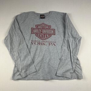 Harley-Davidson Shirt Mens XL Gray Long Sleeve York PA Vehicle Operations Biker